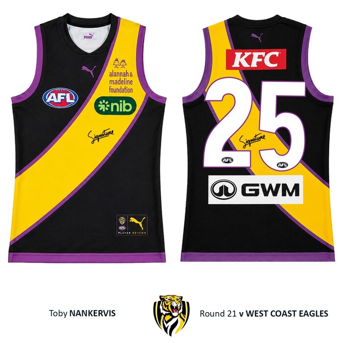 Photo of Toby Nankervis #25 Richmond 2026 Alannah & Madeline Guernsey