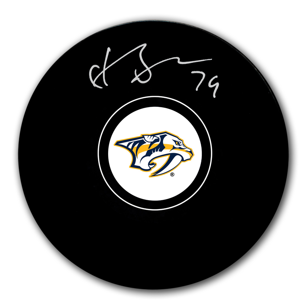 Juuse Saros Nashville Predators Autographed Puck