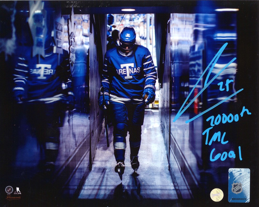 James Van Riemsdyk - Signed 8x10 Unframed Maple Leafs Tunnel Insc. 20,000th TML Goal