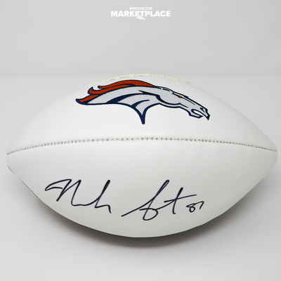 Noah Fant Autographed White Panel Football