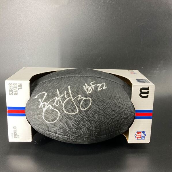 HOF - 49ers Bryant Young Signed Black Metallic Football with 49ers Logo