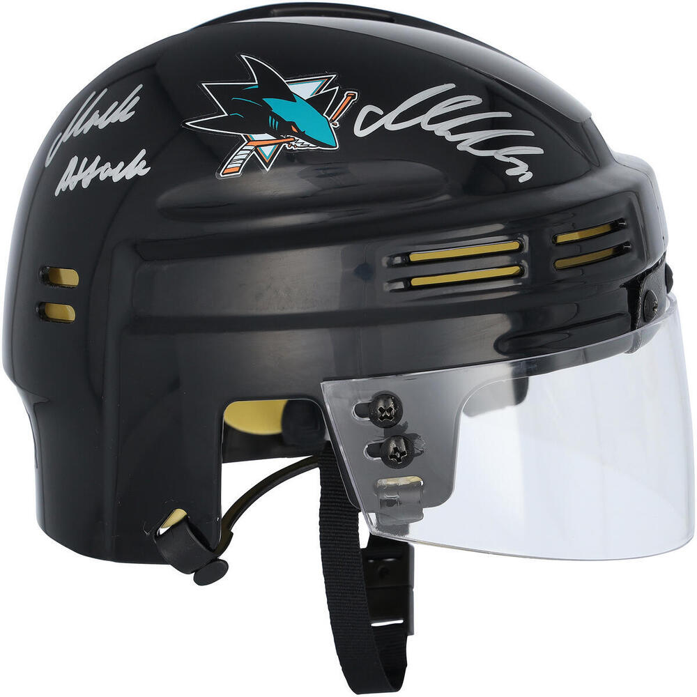 Macklin Celebrini San Jose Sharks Autographed Black Mini Helmet with 