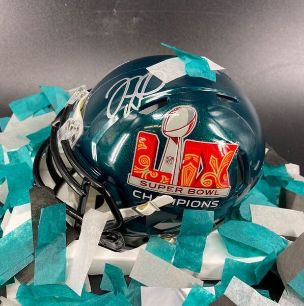 Eagles - Jalen Hurts Signed Commemorative Super Bowl LIX Mini Helmet Wit...