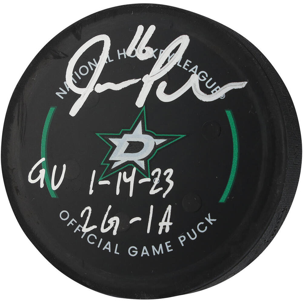 Joe Pavelski Dallas Stars Autographed Game-Used Puck vs. Calgary Flames on January 14, 2023 with Multiple Inscriptions