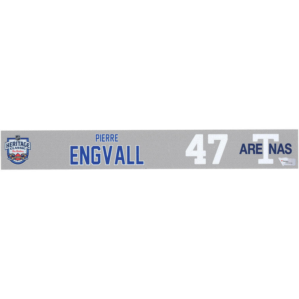 Pierre Engvall Toronto Maple Leafs Player-Issued #47 Gray Nameplate vs. Buffalo Sabres on March 13, 2022