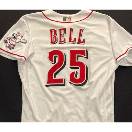 David Bell - 2020 Home White Jersey - Game-Used - Size 44 - Worn for Reds Opening Day (7/24/20)
