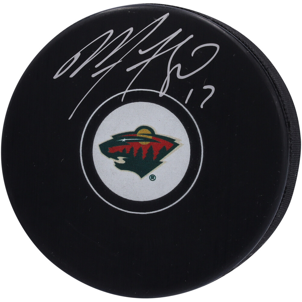 Marcus Foligno Minnesota Wild Autographed Hockey Puck 