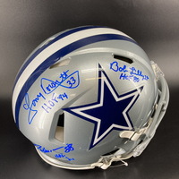 HOF- Cowboys Multi Signed Authentic Speed Helmet Inc. Tony Dorsett, Drew...