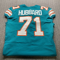 NFL - Dolphins Jonathan Hubbard Game Cut Jersey Size 46 With Shula Patch