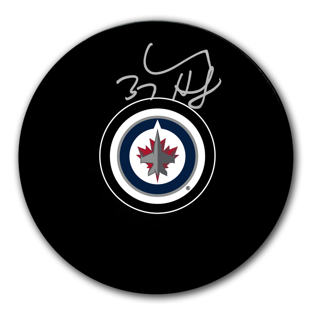 Connor Hellebuyck Winnipeg Jets Autographed Puck
