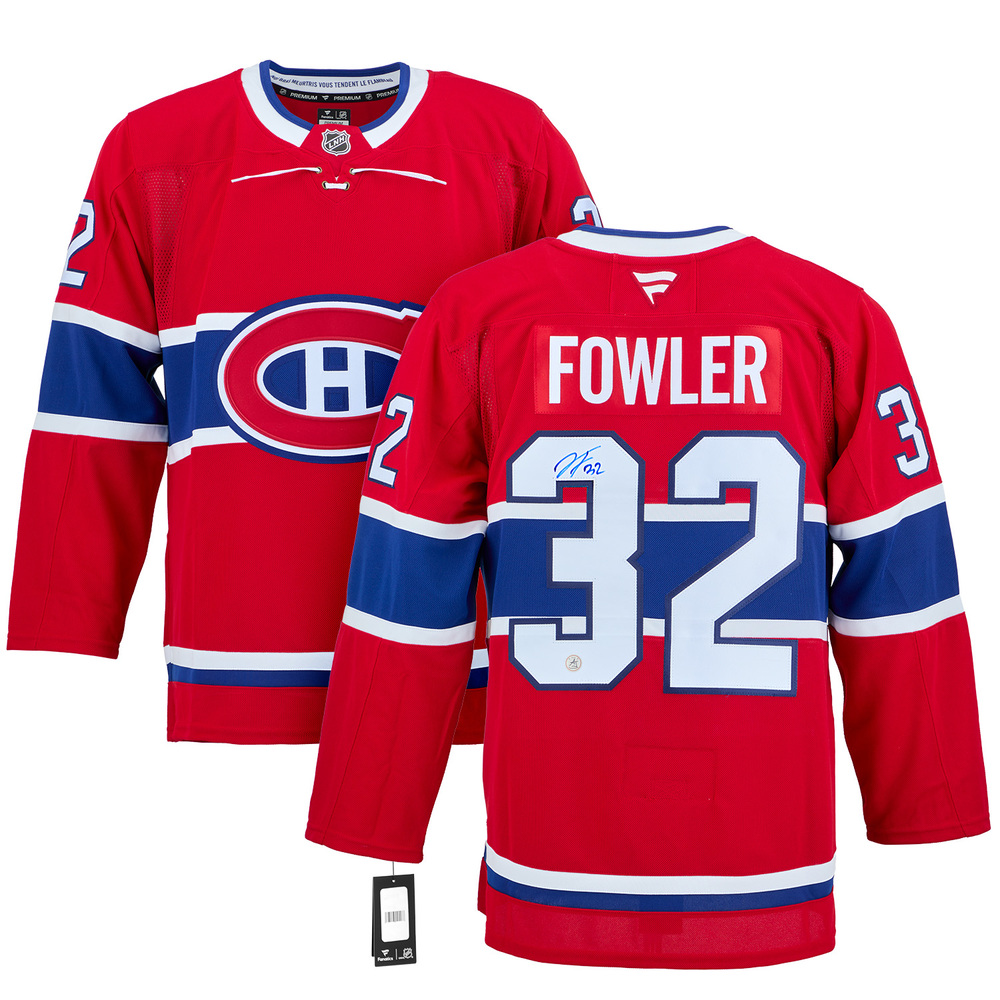 Jacob Fowler Autographed Montreal Canadiens Fanatics Premium Jersey