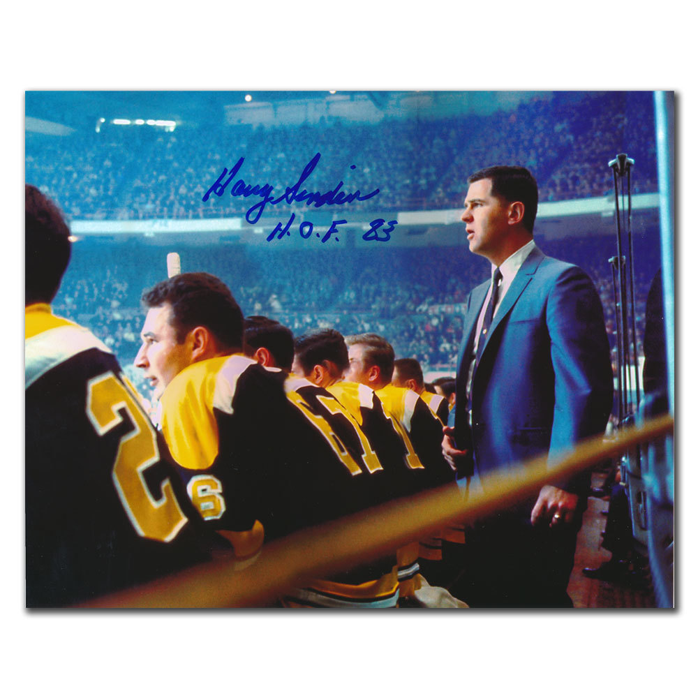 Harry Sinden Boston Bruins HOF Behind the Bench Autographed 8x10