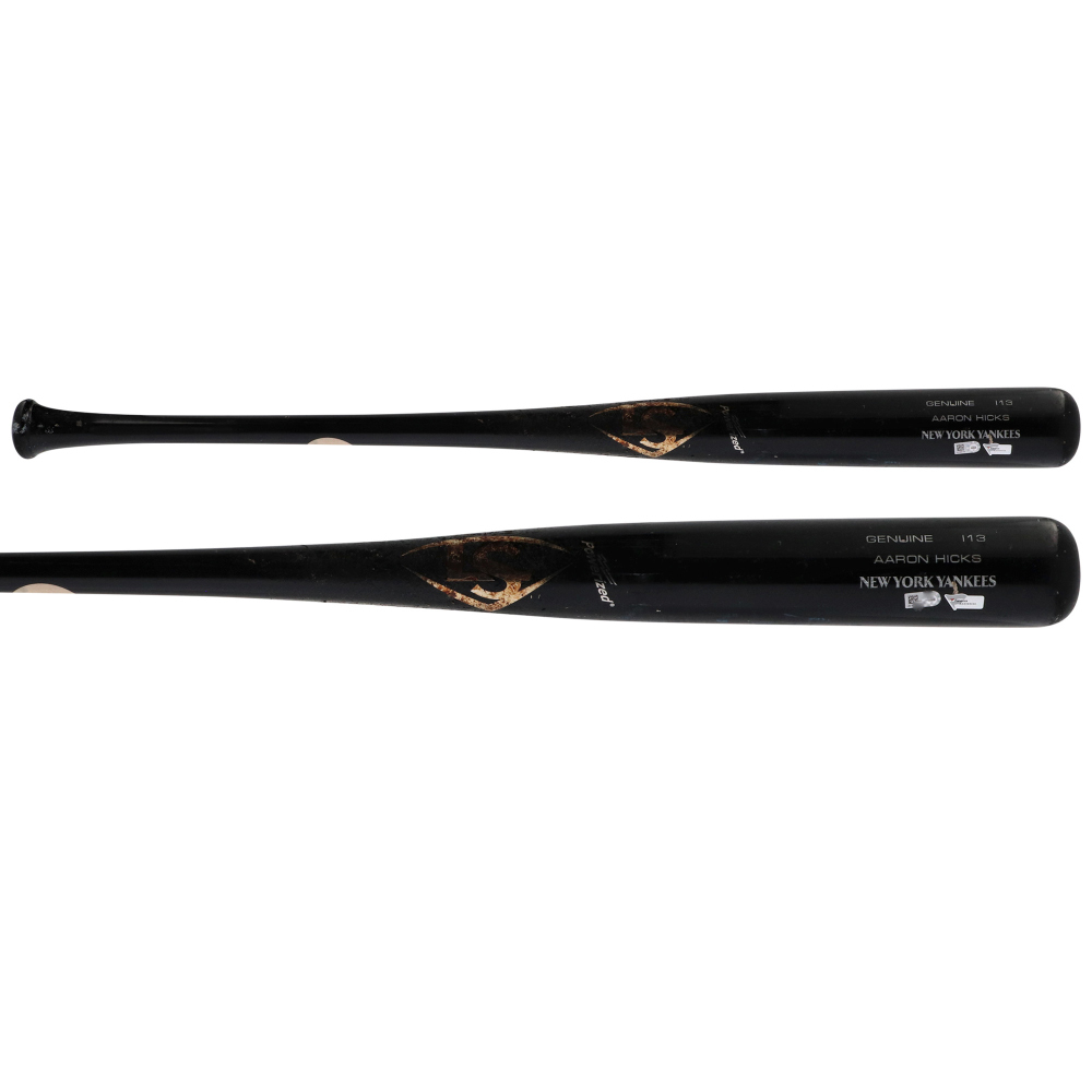 Aaron Hicks New York Yankees TeamIssued Black Louisville Slugger