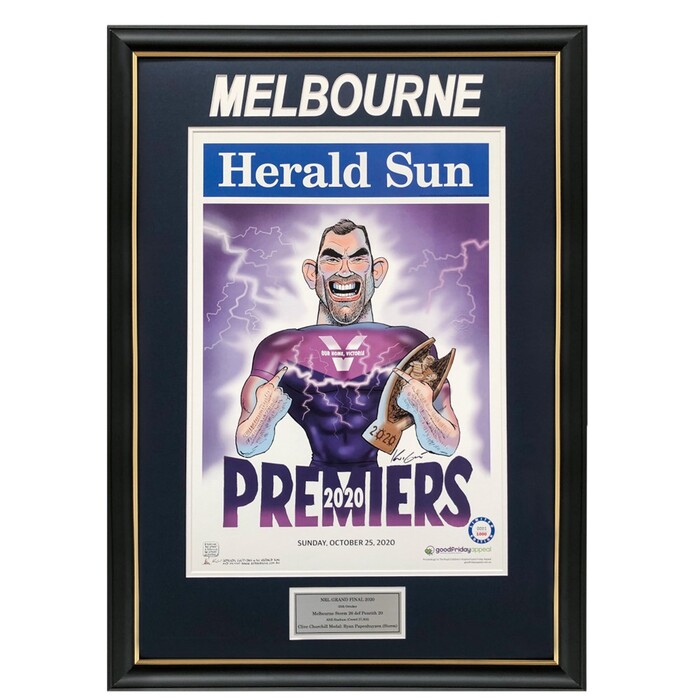 Melbourne Storm 2020 NRL Premiership Herald Sun Poster #1