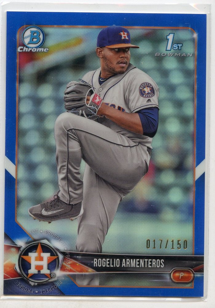 2018 Bowman Chrome Prospects Blue Refractors #BCP184 Rogelio Armenteros 017/150