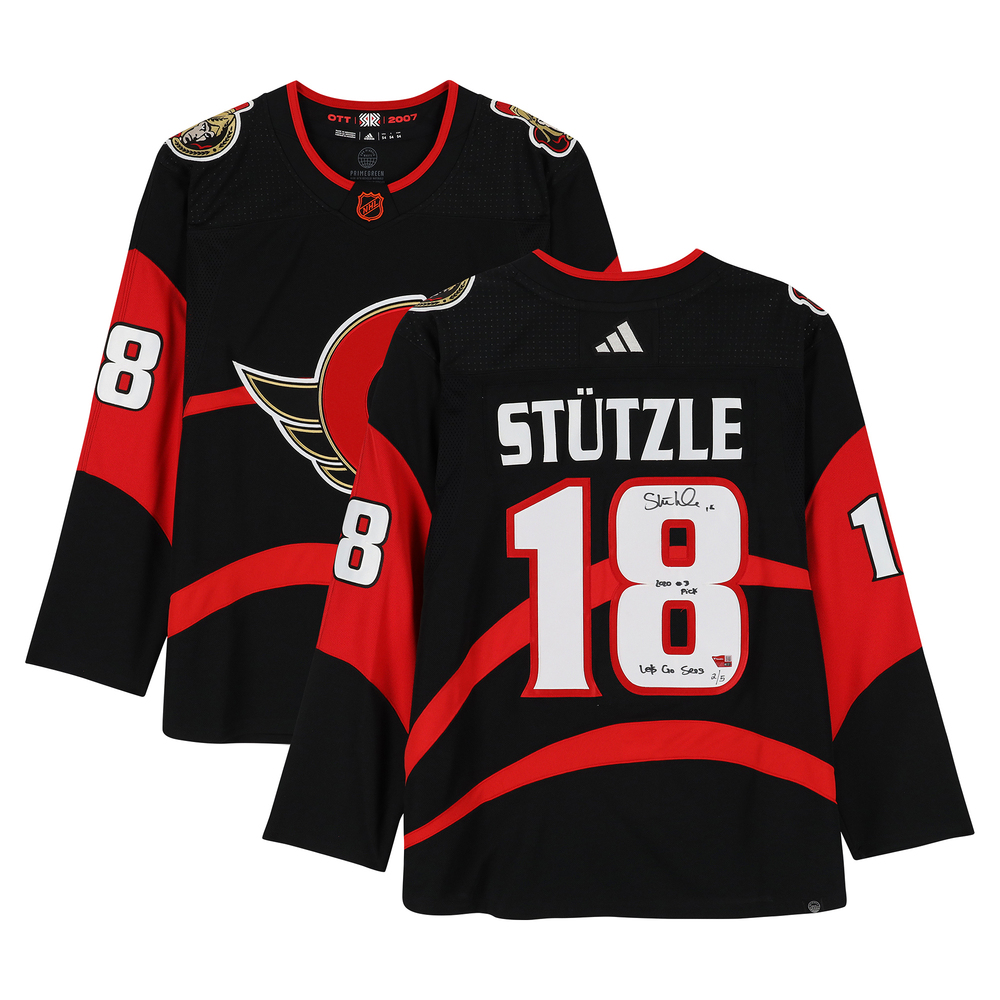 Tim Stutzle Ottawa Senators Autographed 2022-23 Reverse Retro Adidas Jersey with Multiple Inscriptions - Limited Edition of 5