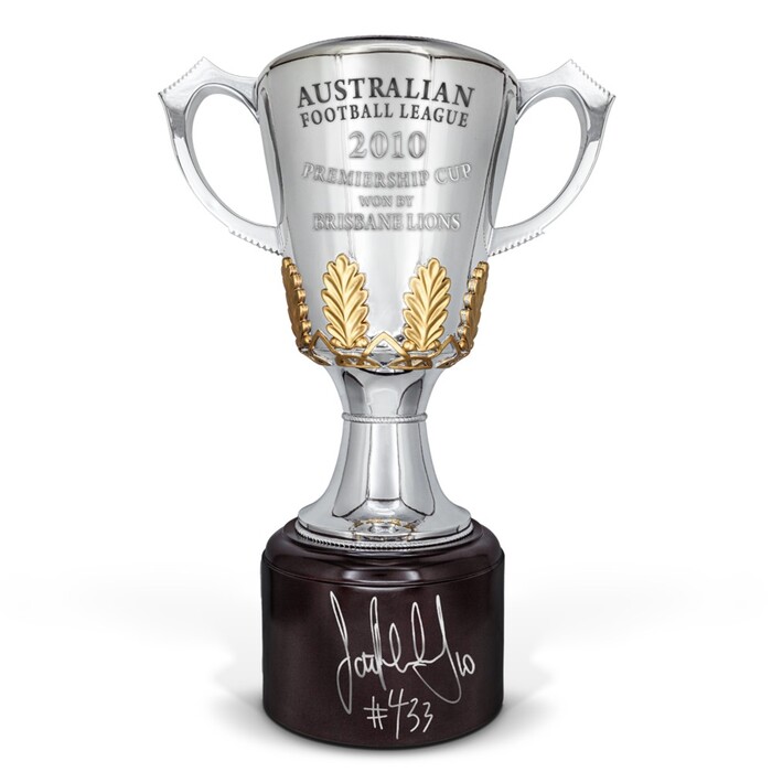 Photo of Scott Pendlebury Signed 2010 Full Sized Replica Premiership Cup