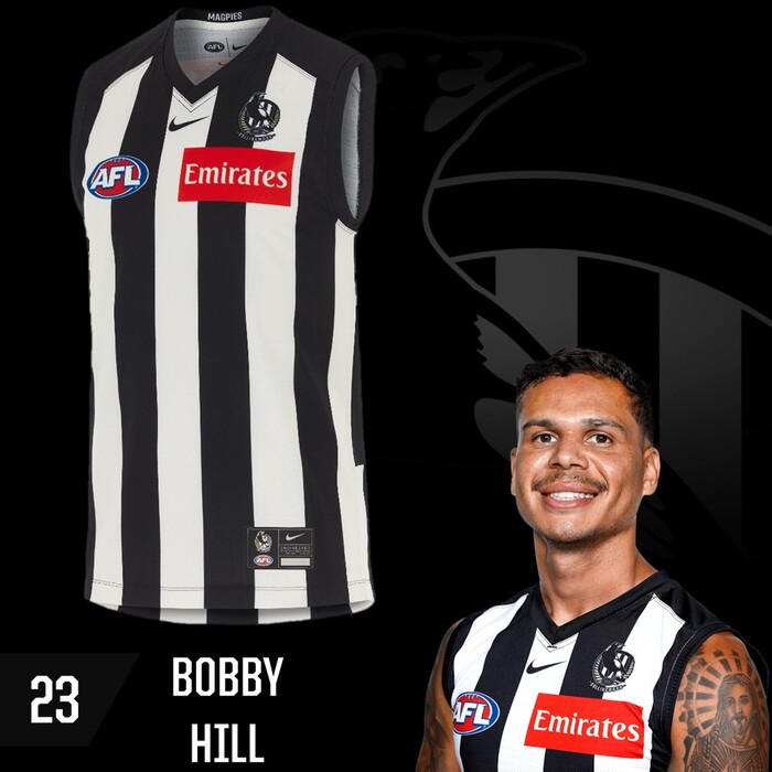 Photo of Bobby Hill #23 Collingwood 2025 Home Guernsey