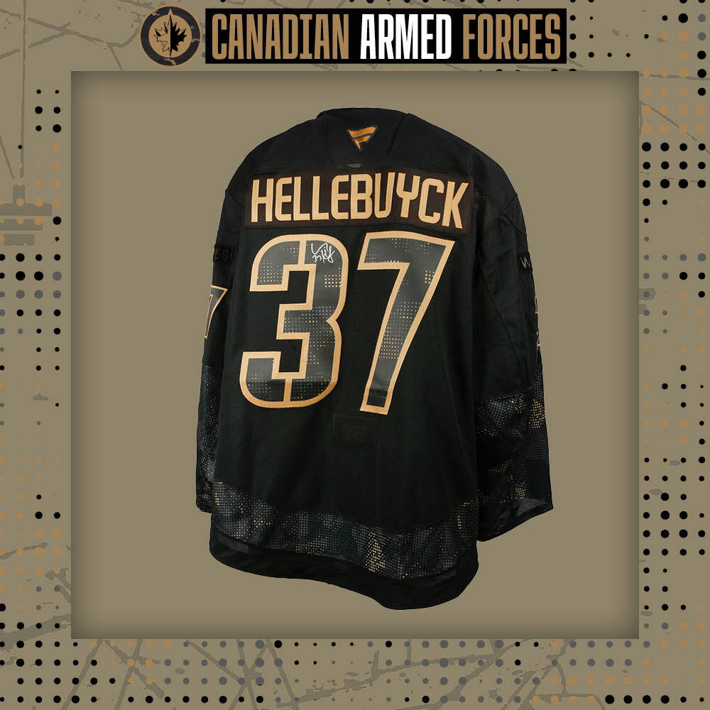 Connor Hellebuyck #37 Team Issued Limited Edition Autographed Canadian Armed Forces Jersey