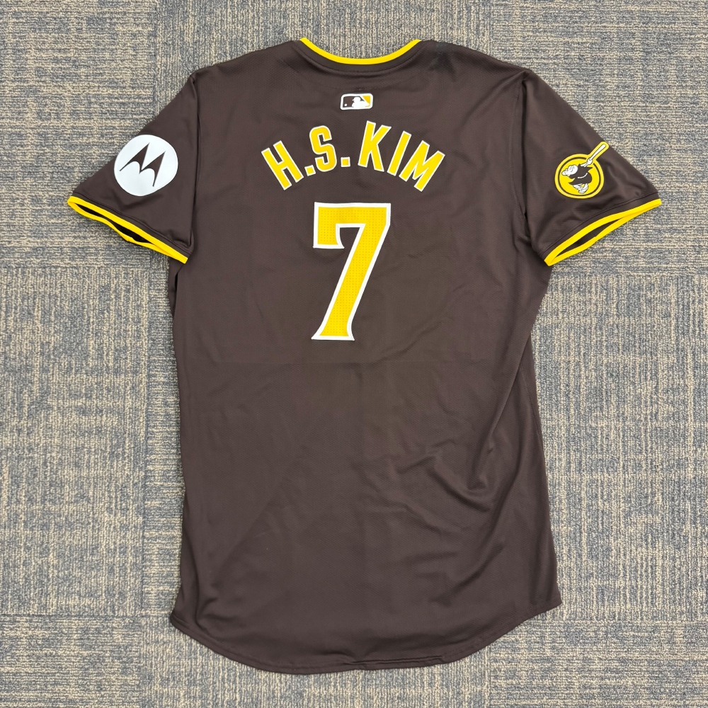 Ha-Seong Kim 7/4/2024 Road Brown Game-Used Padres Jersey; MLB