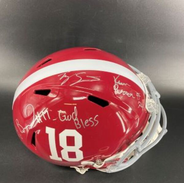 NFL - Alabama Multi-Sign Crimson Tide Replica Speed Helmet Signed By Ty ...