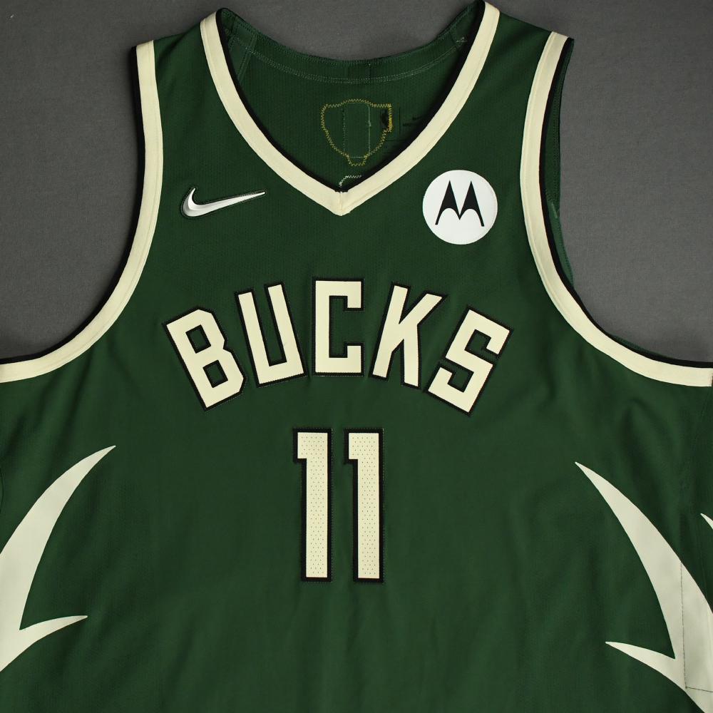 Brook Lopez Milwaukee Bucks Game Worn Earned Edition Jersey 2nd Half 2021 NBA Finals 