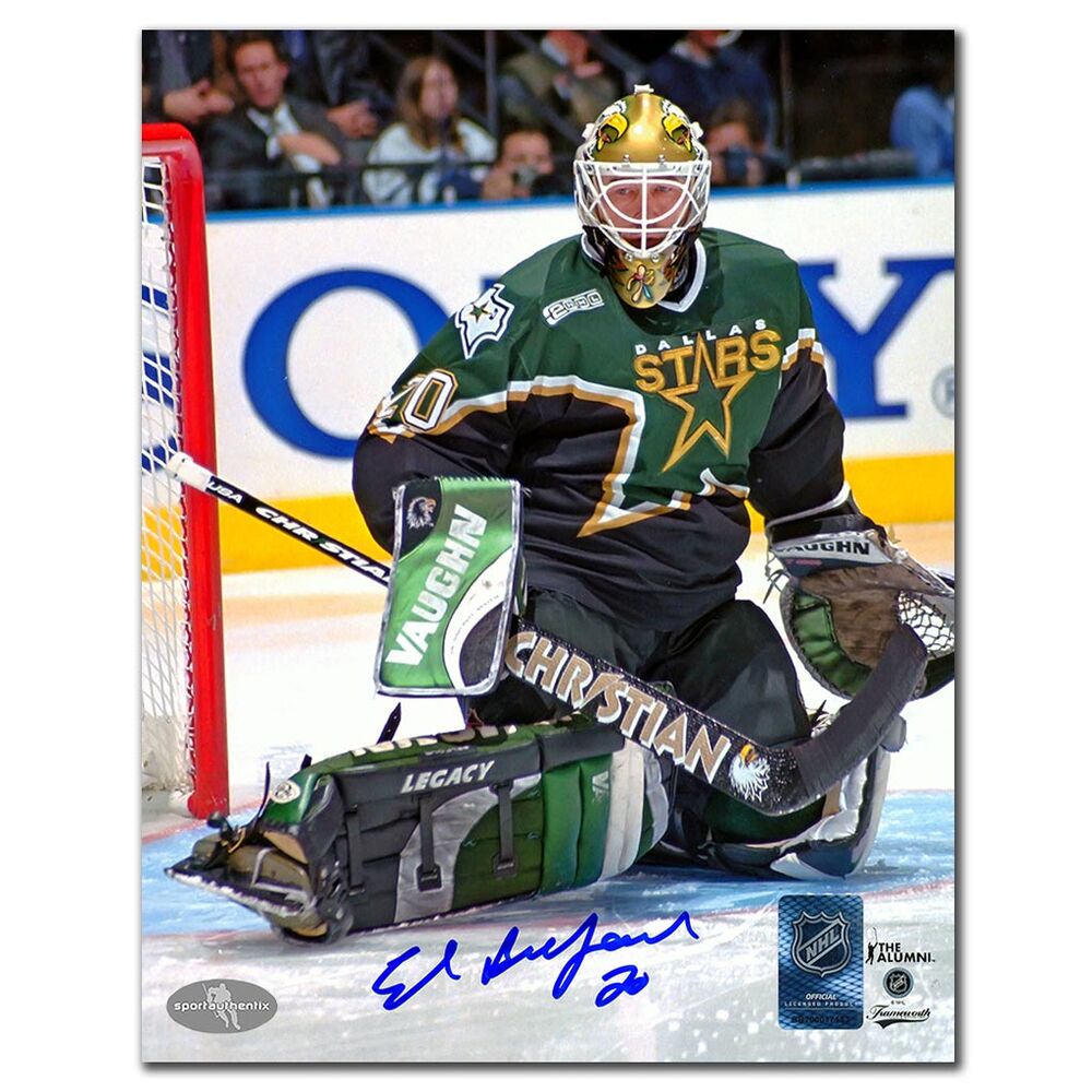 Ed Belfour Autographed Dallas Stars 8x10 Photo - Butterfly Save