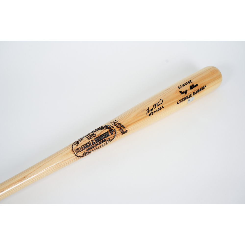 Tony Oliva Engraved, Autographed, and HOF Inscribed Bat
