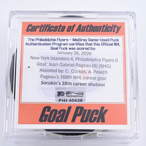Image of Pageau, Jean-Gabriel - New York Islanders - January 26, 2026 at Philadelphia Flyers (Flyers Logo)