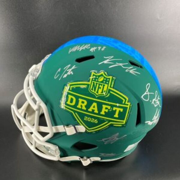 NFL - Multi-Sign 2026 Replica Draft Helmet Signed By 14 Players Includin...