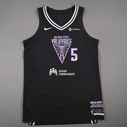 Image of Thornton, Kayla - Golden State Valkyries - Game-Issued Black Explorer Edition Jersey - 2025 WNBA Season
