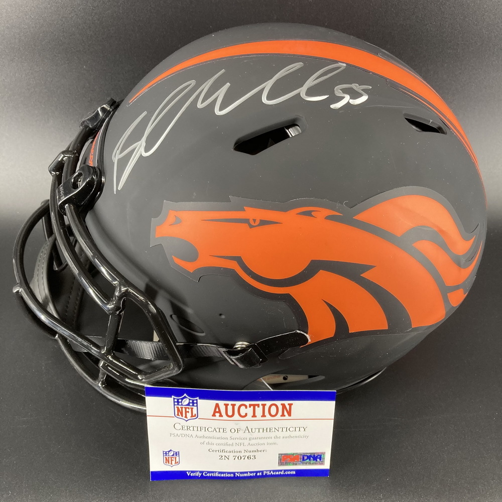 NFL Broncos Eclipse Helmet Signed by Bradley Chubb and Justin Simmons