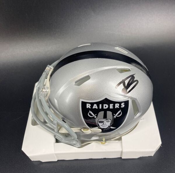 NFL - Raiders Jack Bech Signed Mini Helmet