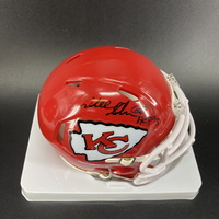 HOF - Chiefs Will Shields Signed Mini Helmet with HOF 15 Inscription