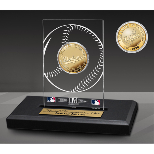 Los Angeles Dodgers 9x World Series Champions Gold Coin Acrylic LE