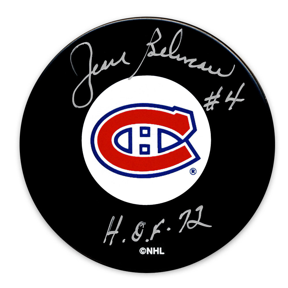 Jean Beliveau Montreal Canadiens Autographed Puck