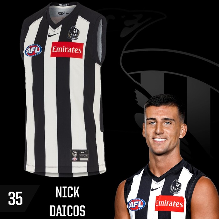 Photo of Nick Daicos #35 Collingwood 2025 Home Guernsey