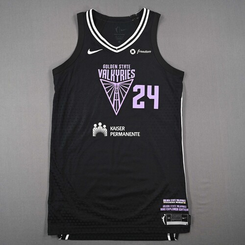 Image of Zandalasini, Cecilia - Golden State Valkyries - Black Explorer Edition Jersey - Worn 2 Games - 8/6/25 & 8/17/25 - 2025 WNBA Season