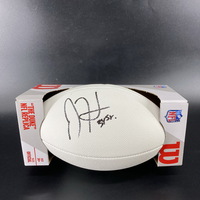 NFL - Jets Justin Hardee Signed White Composite Football