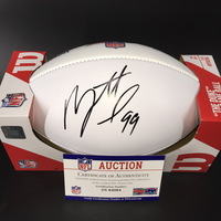 NFL - Falcons Matthew Judon Signed Panel Ball W/ 100 Seasons Logo