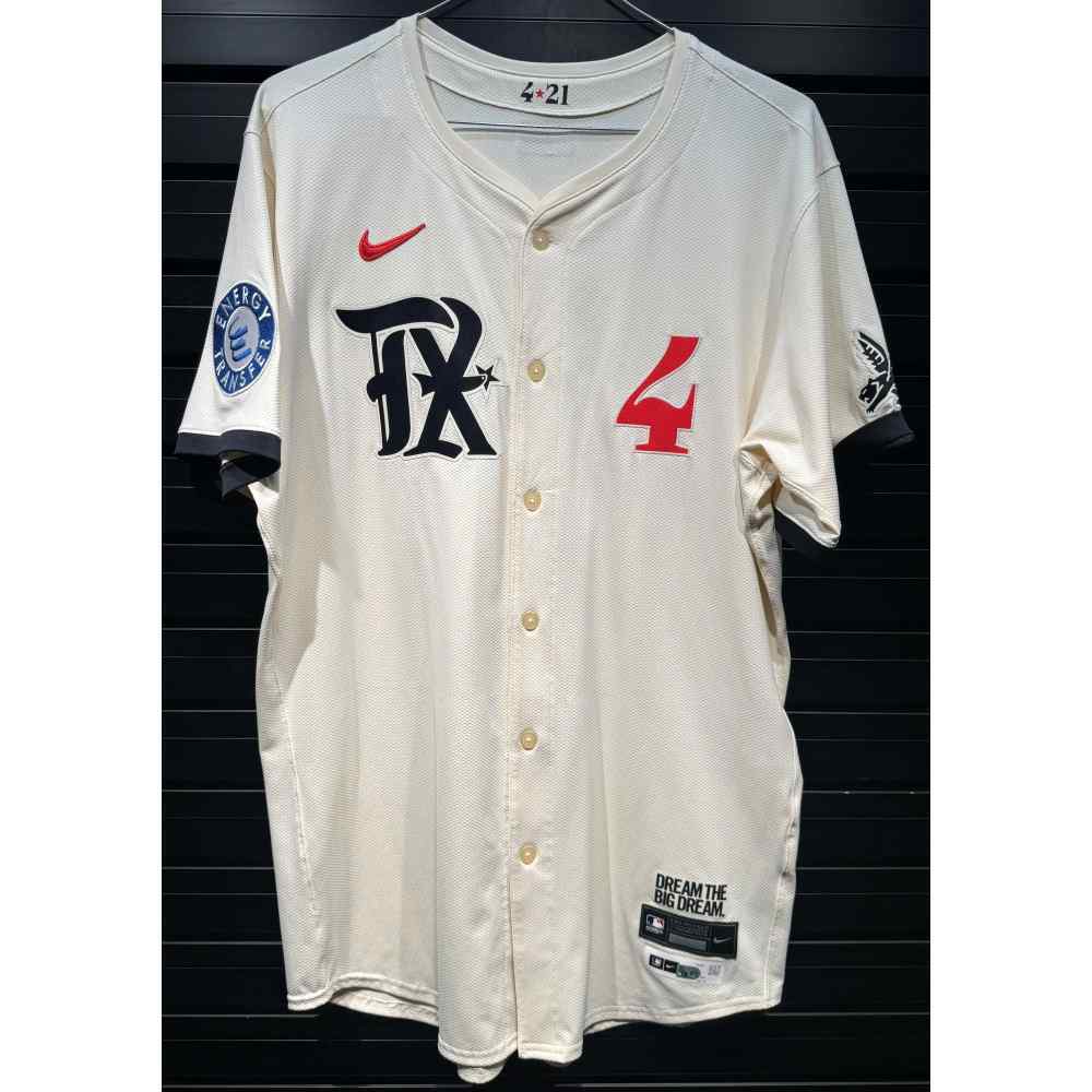 Joc Pederson #4 Texas Rangers Game-Used 2025 City Connect Jersey