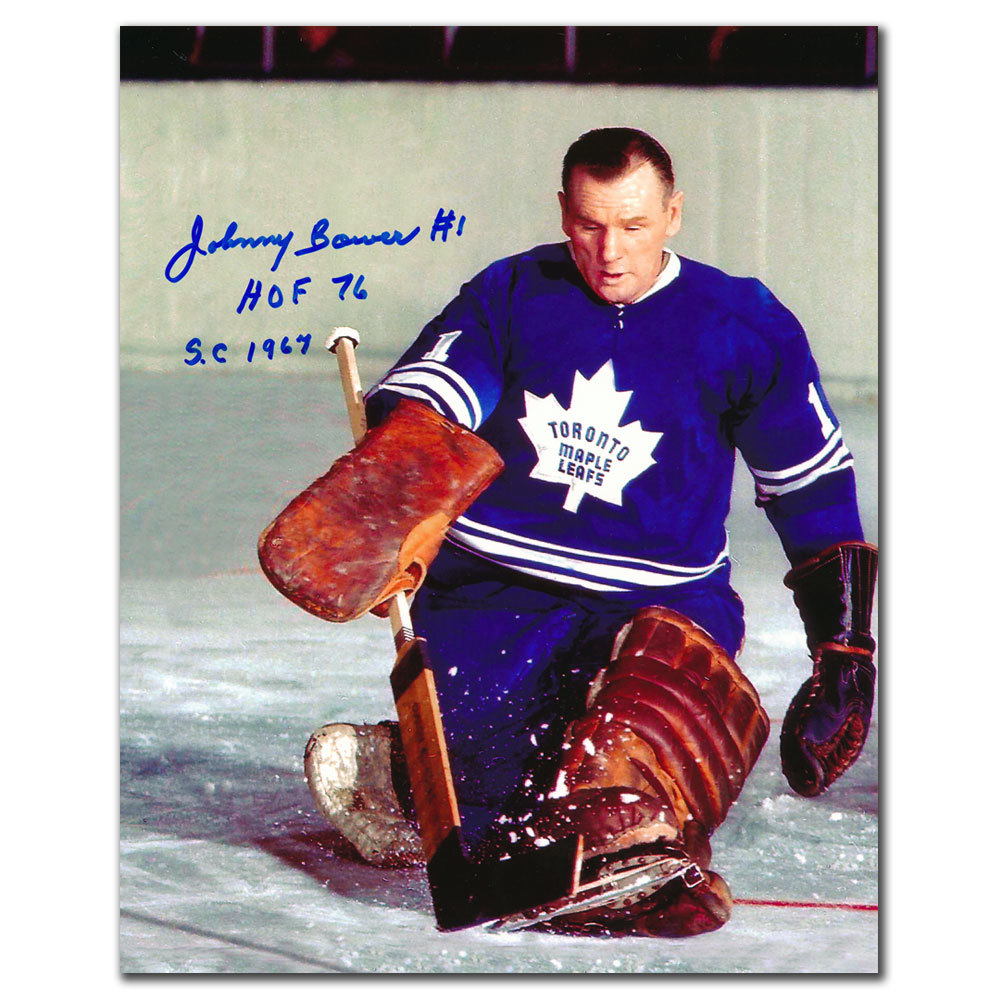 Johnny Bower Toronto Maple Leafs HOF SC 1967 Autographed 8x10 NHL