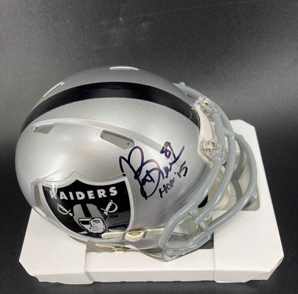 HOF - Raiders Tim Brown Signed Mini Helmet