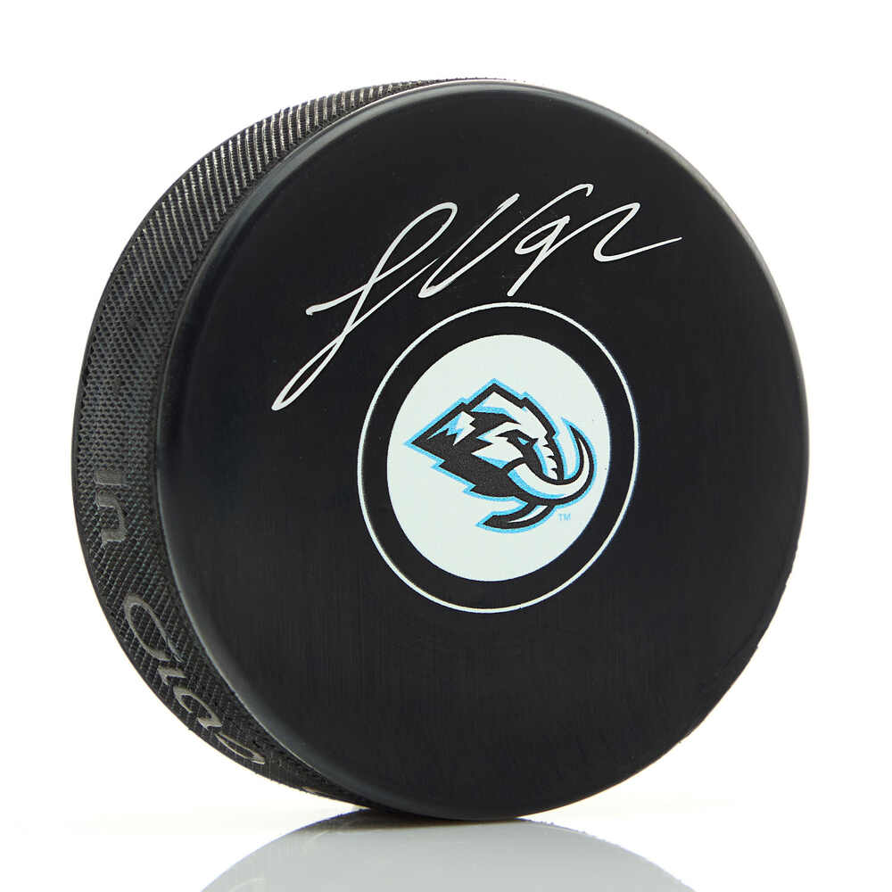 Logan Cooley Autographed Utah Mammoth Hockey Puck