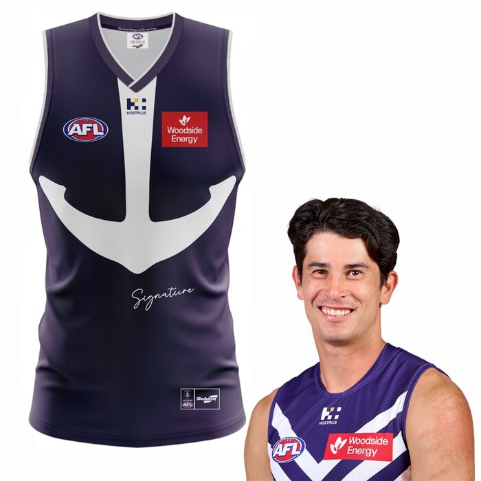 Photo of Bailey Banfield #41 Fremantle 2025 Retro Purple Haze Match-Worn Guernsey