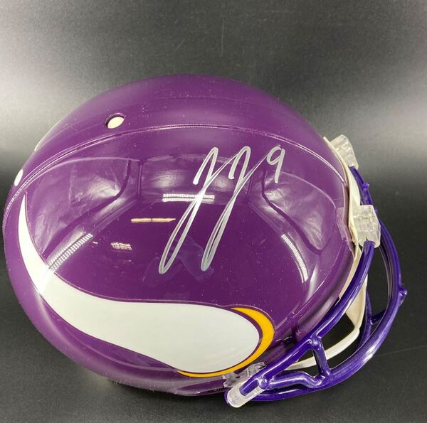 NFL - Vikings JJ McCarthy Signed Throwback Authentic Proline Helmet