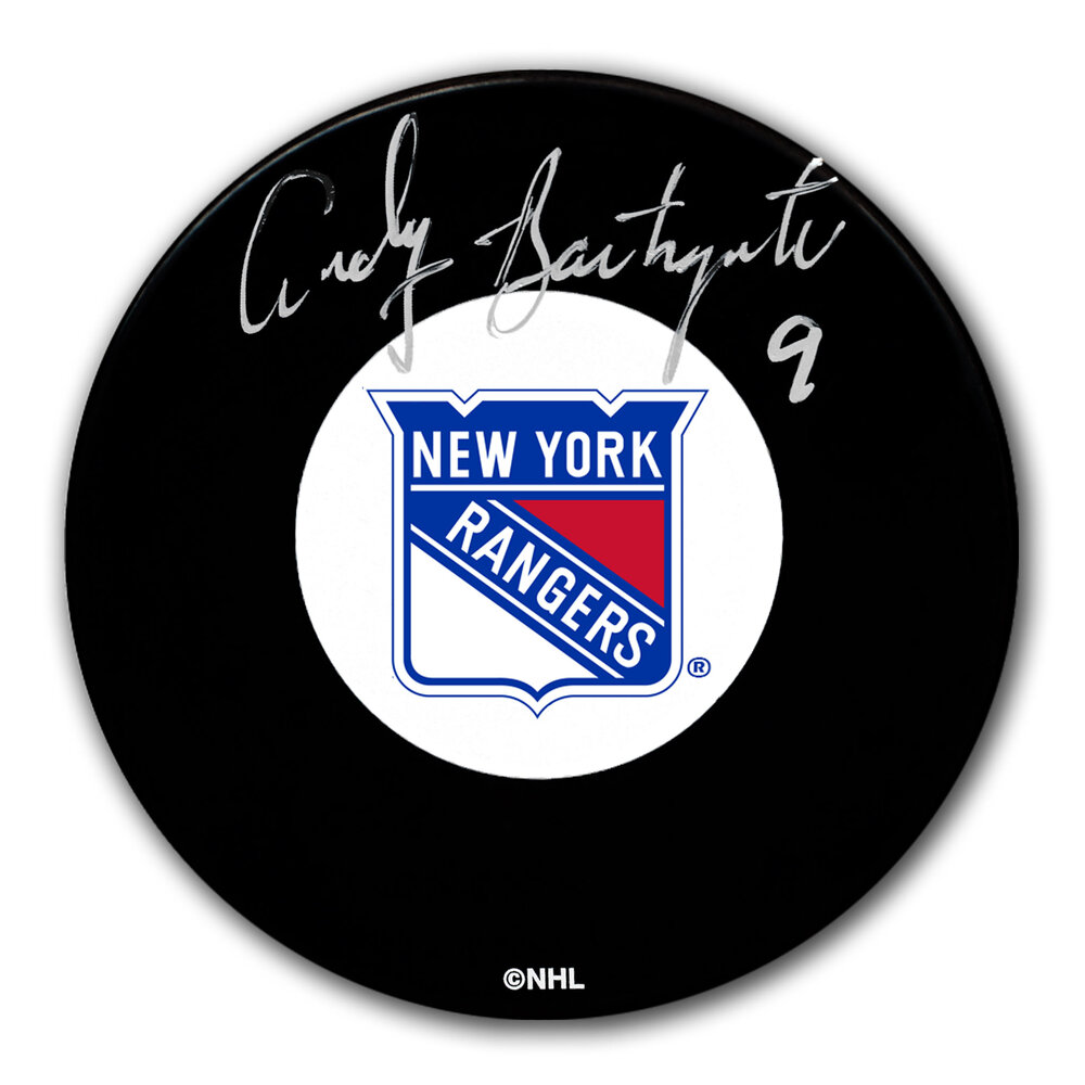 Andy Bathgate New York Rangers Autographed Puck