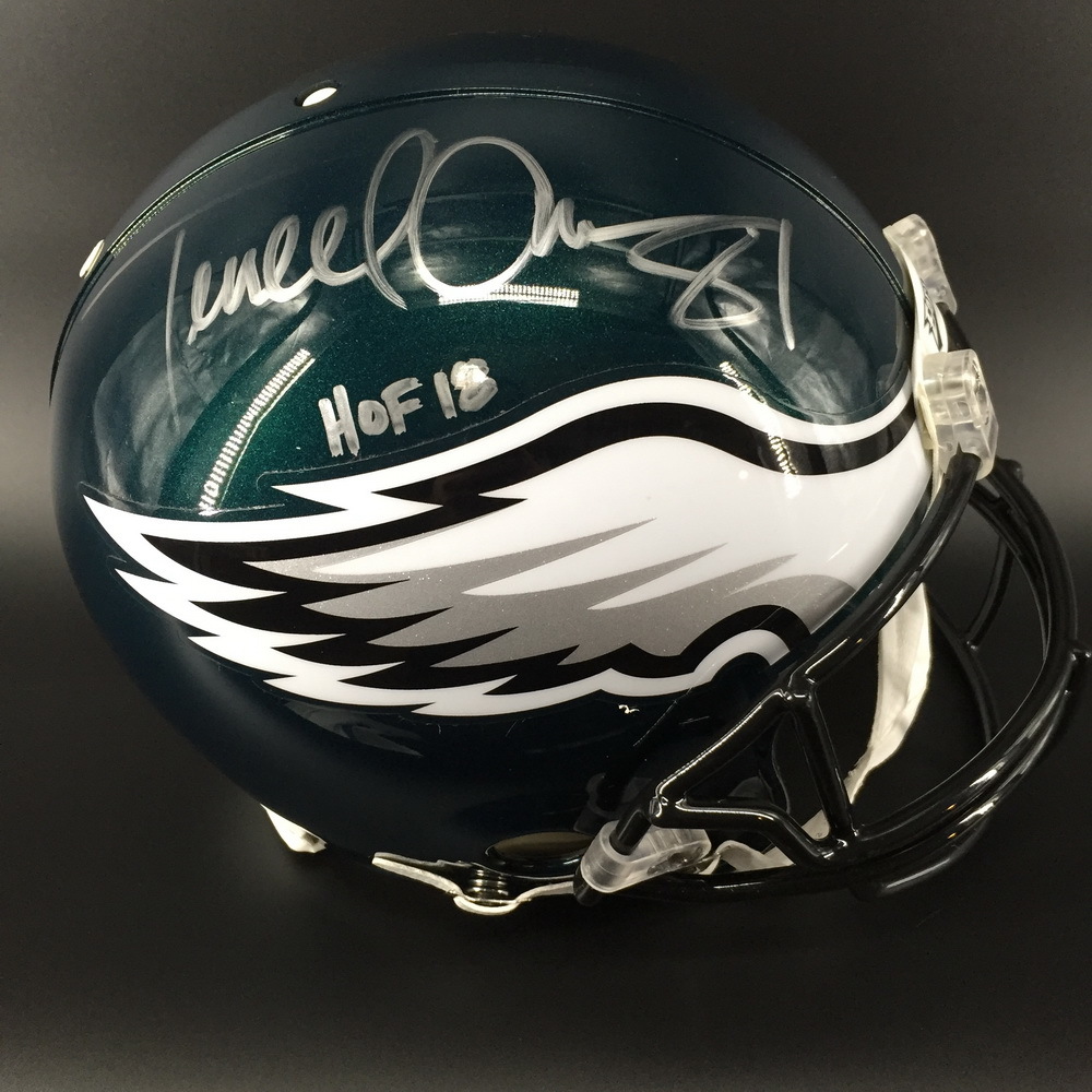 NFL Auction PCC Terrell Owens Signed Eagles Proline Helmet w/ HOF