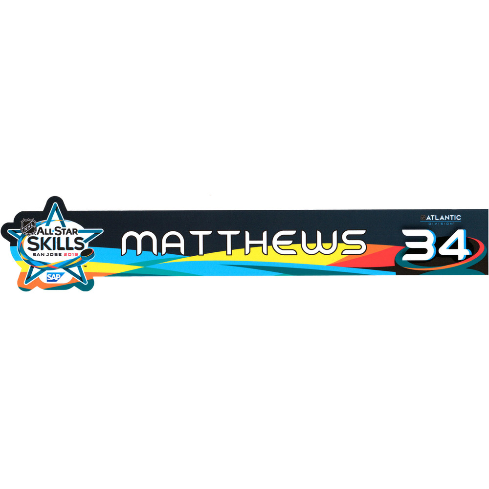 Auston Matthews Toronto Maple Leafs Event-Used #34 Locker Nameplate from All-Star Skills Competition