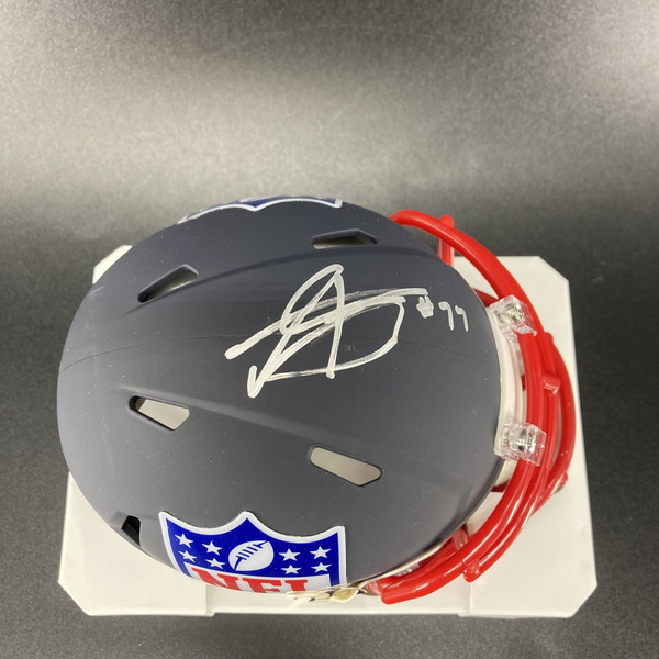 NFL - Eagles Anim Dankwah Signed Blue Shield Mini Helmet